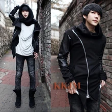 Тип Весна Мужская брендовая одежда с капюшоном тонкий пальто индивидуальность Наклонный молния