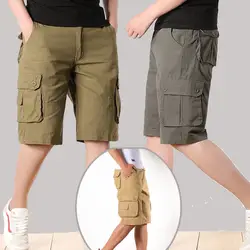 Мужские шорты Карго Летние повседневные мульти-карманные шорты-бермуды Masculina плюс размер 46 джоггеры общий военный короткие свободные брюки