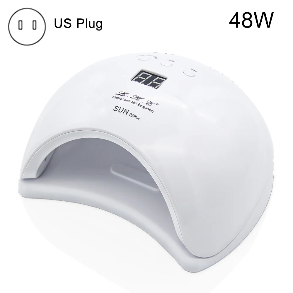 LKE Новинка 48 Вт лампа для ногтей сушилка для всех гель-лаков не повредит руку для ледяной лампы отверждения лампа для ногтей художественные станки - Цвет: SUN X1 Plug US plug