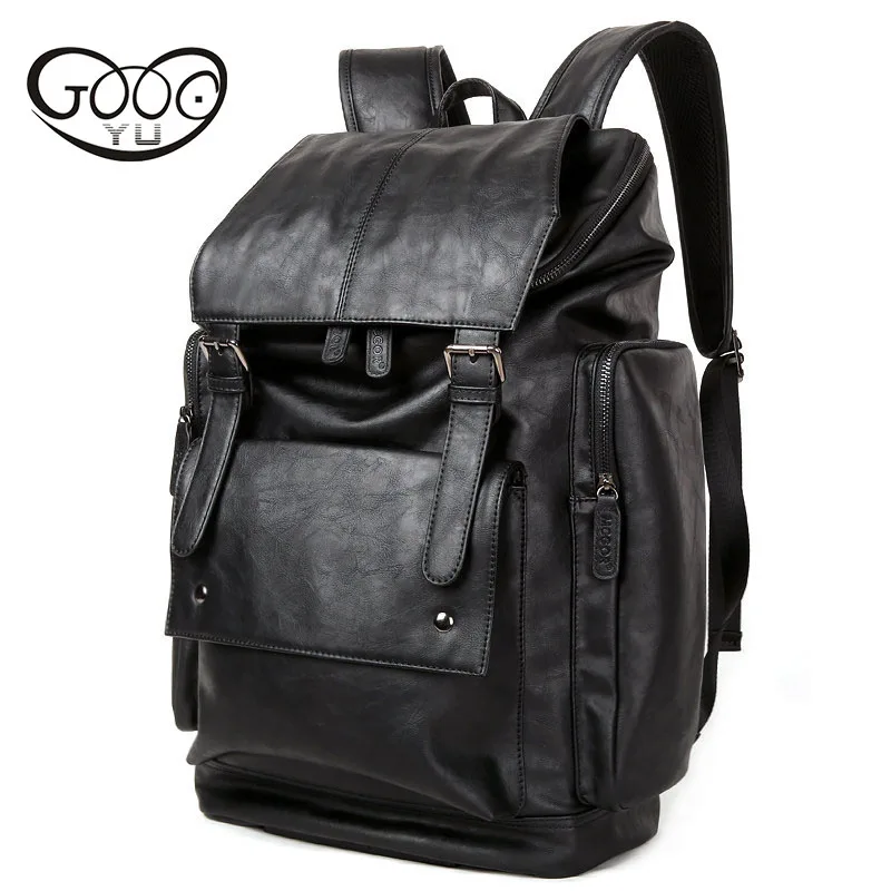 

Fashion Belt Buckle Trendy Multi-pocket Casual Backpack Korean Style Retro Simple Large Capacity Travel Bag Men Backpack