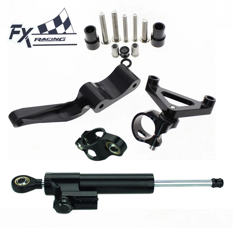 Aluminum Motorcycle Steering Damper Stabilizer Mount Kit Bracket Support Set For Ducati 696 796