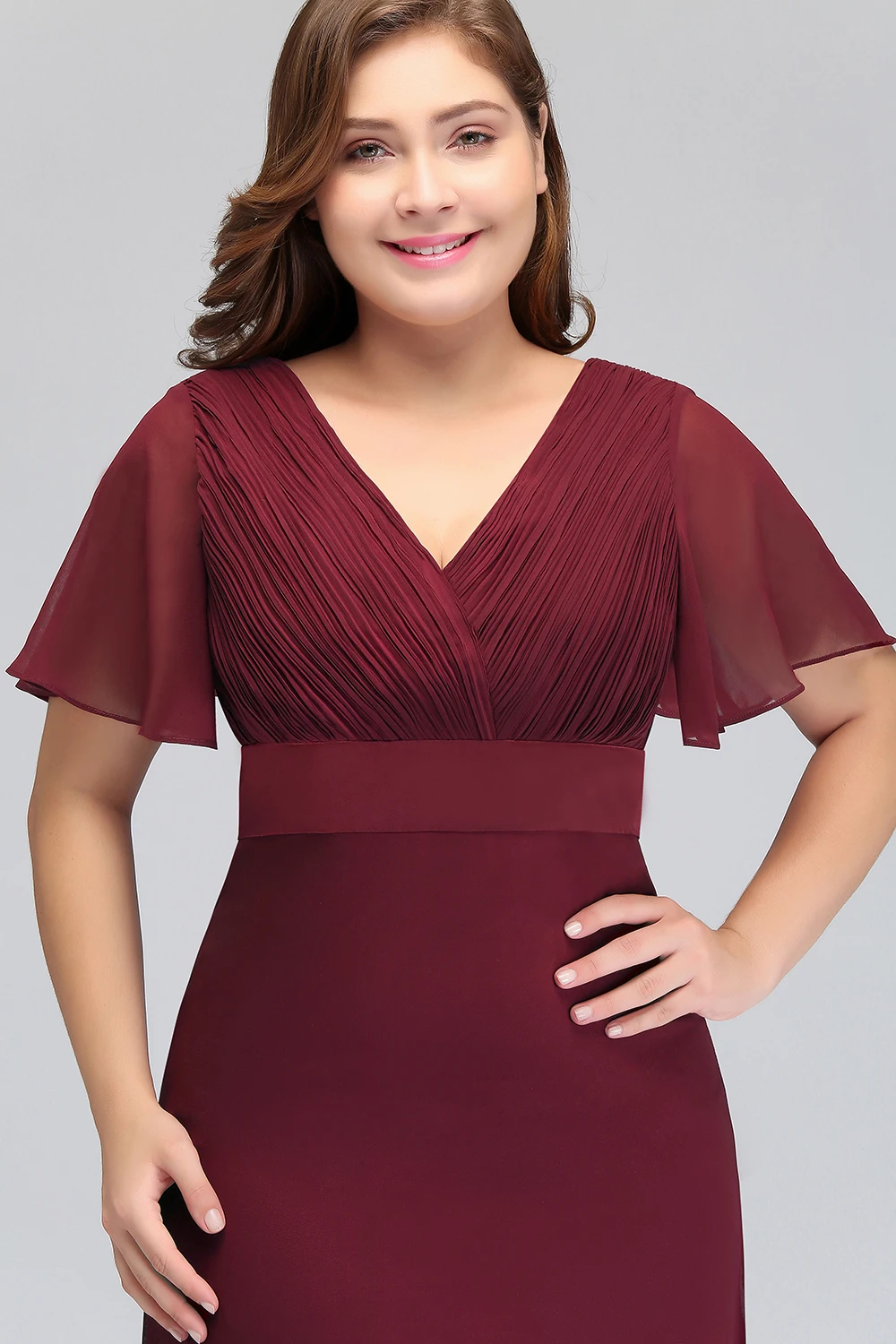 Burgundy Long Bridesmaid Dresses 2019 Sleeved Mermaid Wedding