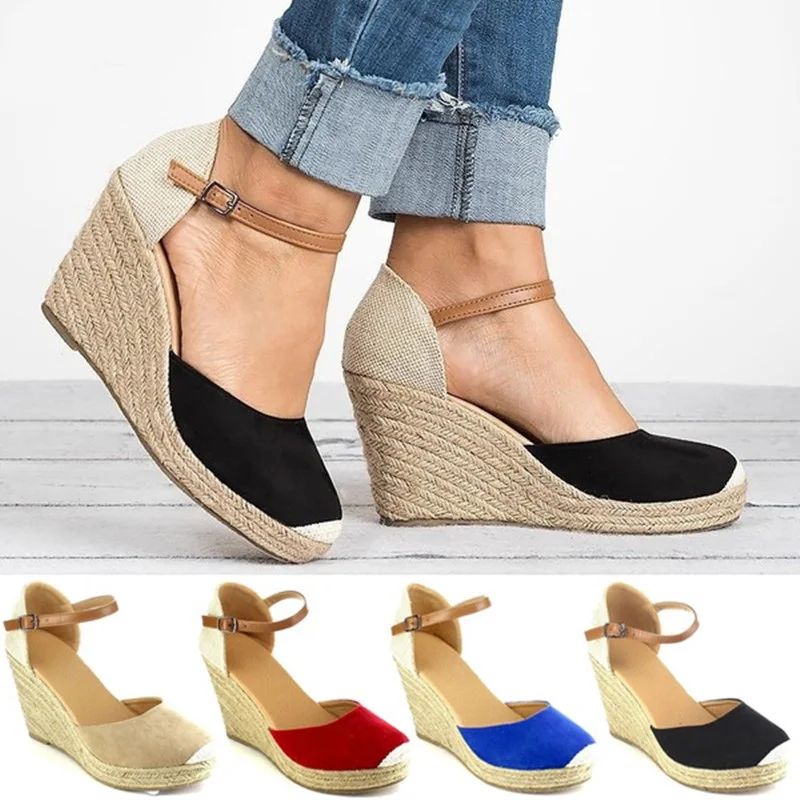 2019 Newly Women Wedges Sandals Vintage Wear-resistant Anti-slip Casual Shoes...