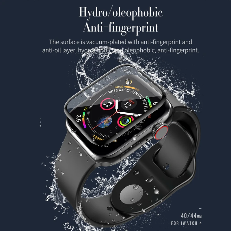 HOCO 3D изогнутое Закаленное стекло пленка для Apple Watch 4 9H Полное покрытие экрана Защитное стекло для Apple Watch серии 4 40 мм 44 мм