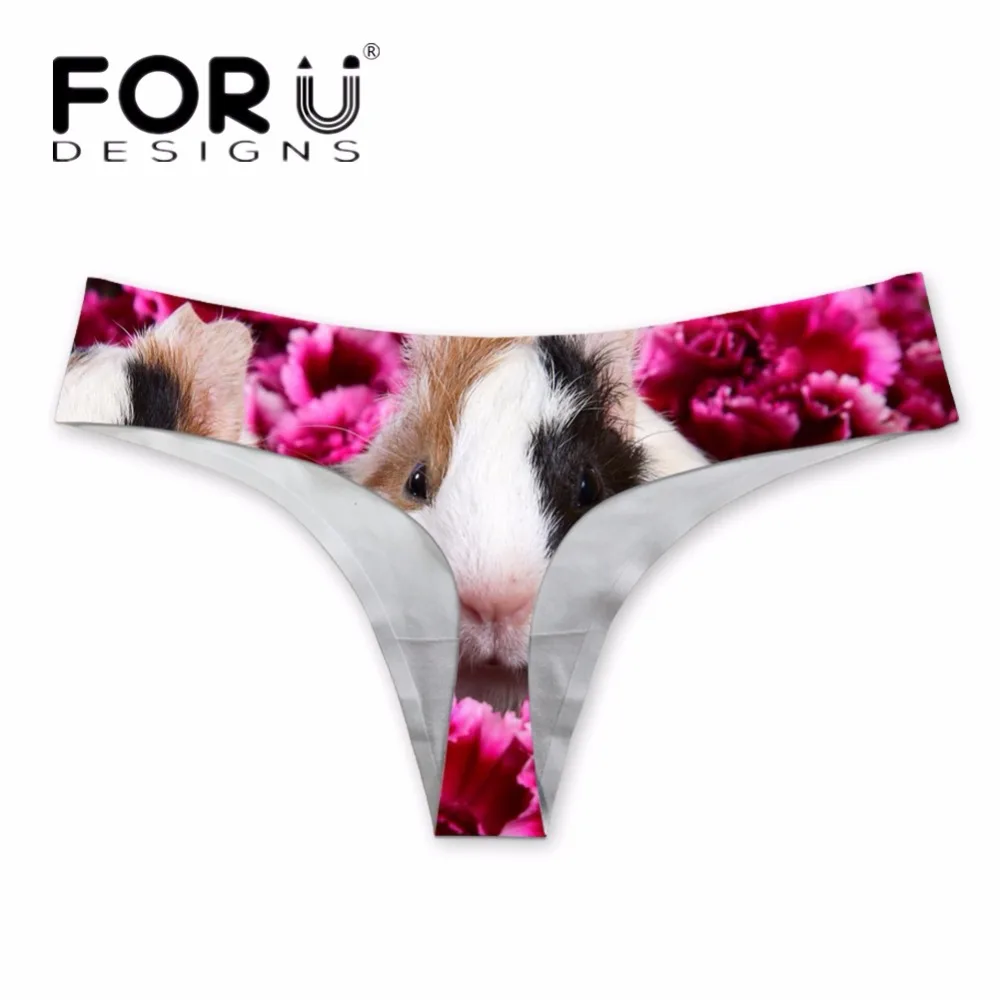 Забавные женские стринги FORUDESIGNS нижнее белье с 3D принтом морской свинки