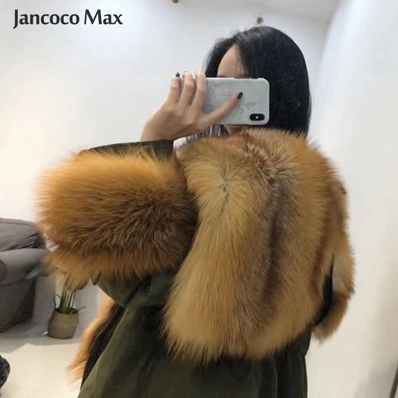 New Winter Women Supper Big Fur Parka Real Fox Fur / Raccoon Fur Hooded Fur Parkers Top Quality Outerwear S7555