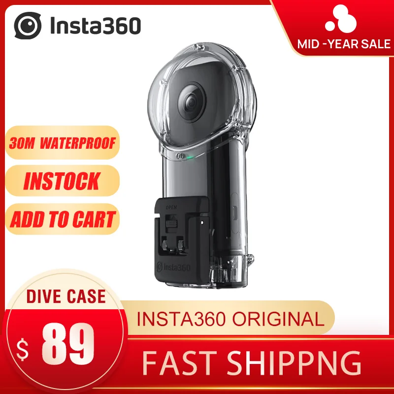 Оригинальный водонепроницаемый чехол Insta360 для погружения на глубину 30 м Insta 360 ONE X