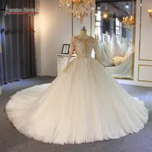 Gelinlik vestido de noche роскошное Сверкающее шикарное свадебное платье с отделкой бисером Аманда новиас настоящая работа