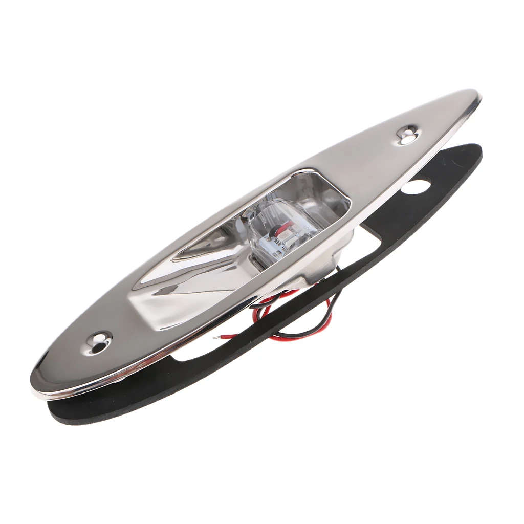 Pair of Marine Boat Navigational LED Side Tear Drop Lights SS Vertical Mount