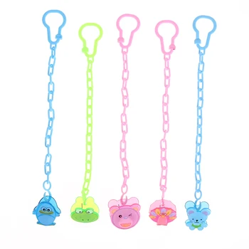 

1pcs Cartoon Animal Pattern Baby Feeding Pacifier For Baby Kids Chain Clip Nipple Holder Pacifier