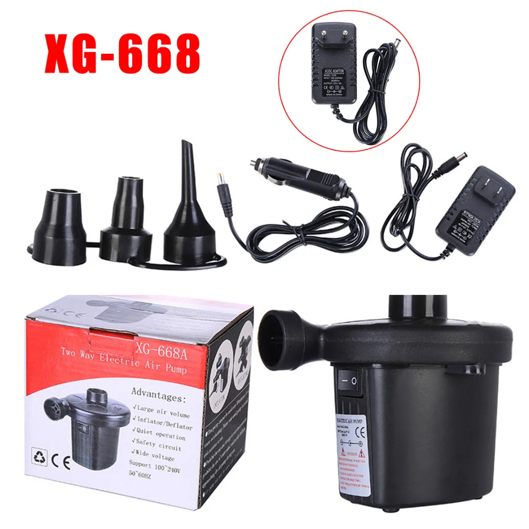 

Strong Power Electric Inflatable Air Pump 2 In 1 Multifunction Inflatable Pump Quick Pumping with 3 Jets For Air Mattress Boat