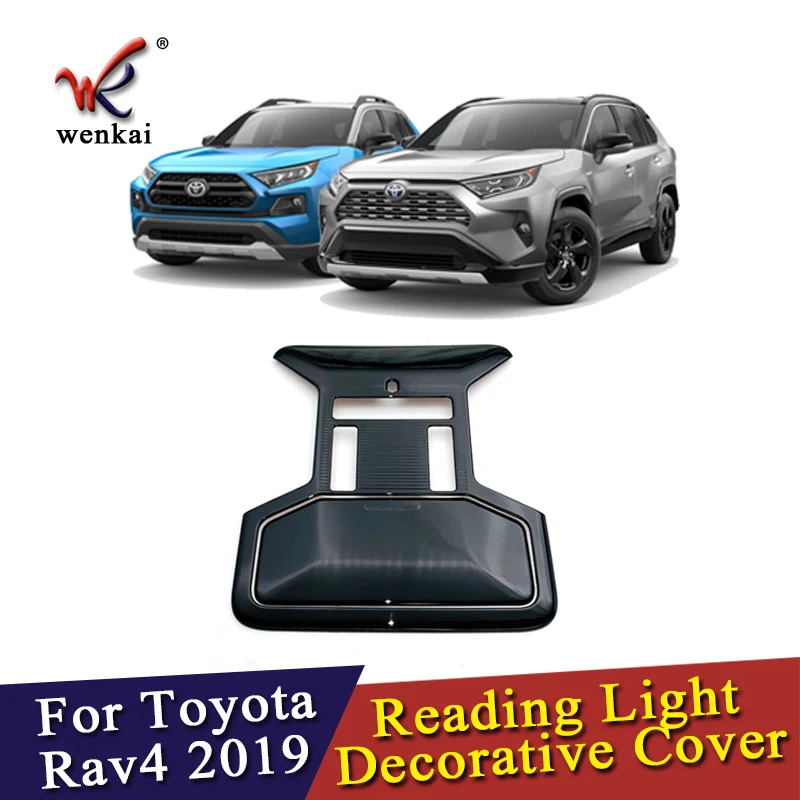 

Piano Black Front Reading Light Button Decorative Frame Cover Trim For Toyota Rav4 2019 2020 Car Styling Accessories