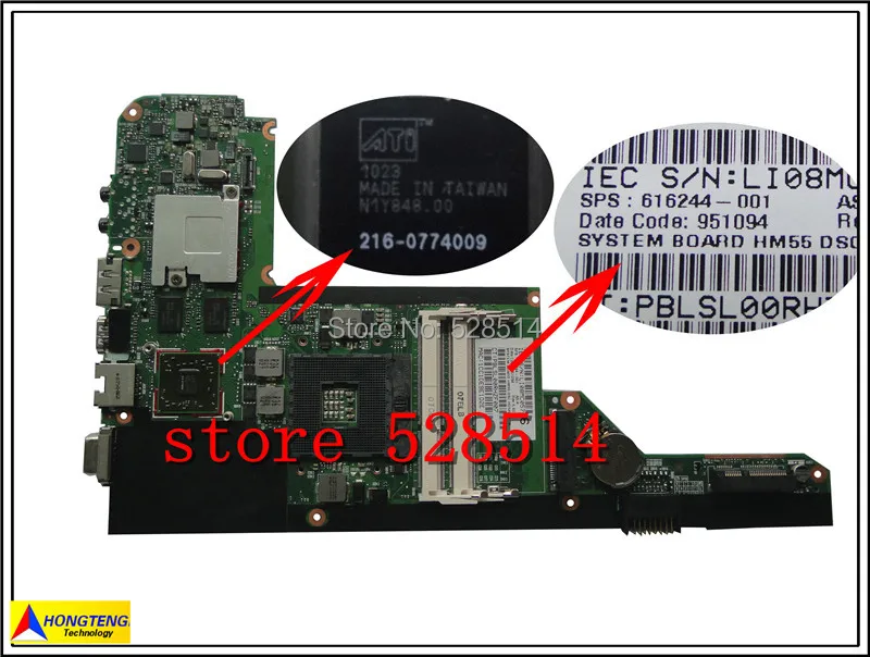 original Laptop motherboard 616244-001 for HP DM4 DDR3 non-integrated HM55 100% Test ok