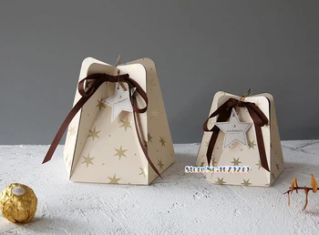 

Retro Paper Box with ribbon, DIY Wedding Favor Gift Box Small candy Biscuits Cake Box Packaging With Ribbon 100pcs/lot