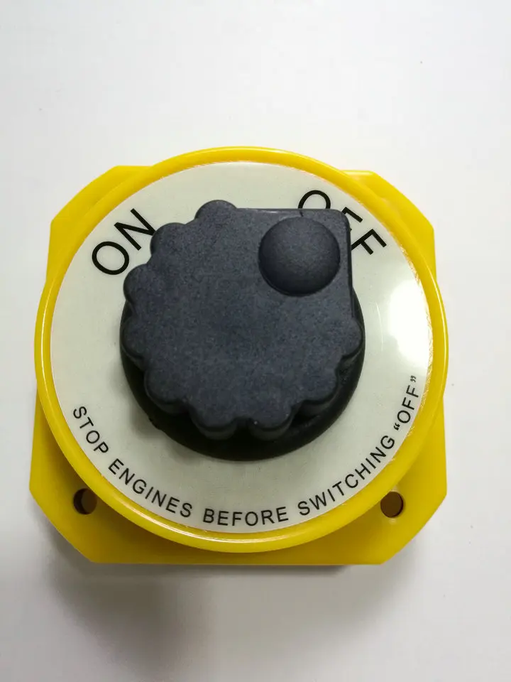 Boat Yacht Rv Fishing Yellow Dual Battery Isolator Selector Switch On