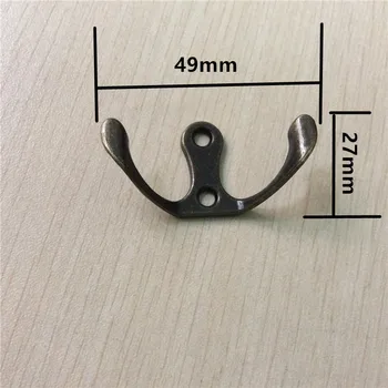 

Wall Door Bath Double Prong Coat Hook Hanger,Pot Hanger Hooks,Handbag Bag Hanger Hooks,Antique Bronze Tone,49*27mm,20Pcs
