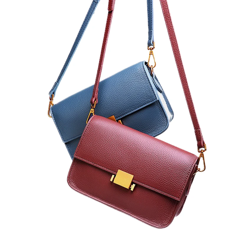 

Genuine Leather Women Crossbody Bag Female Messenger Bag Lady Shoulder Bag Famous Brand Luxury Design Cow Leather Lock Flap Bag