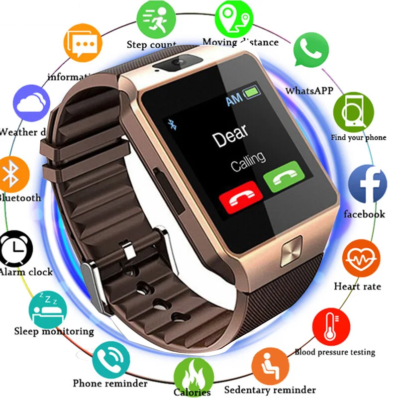 2018 Топ Bluetooth Smart часы DZ09 Smartwatch для Android Apple телефон Поддержка Facebook Whatsapp SD SIM с