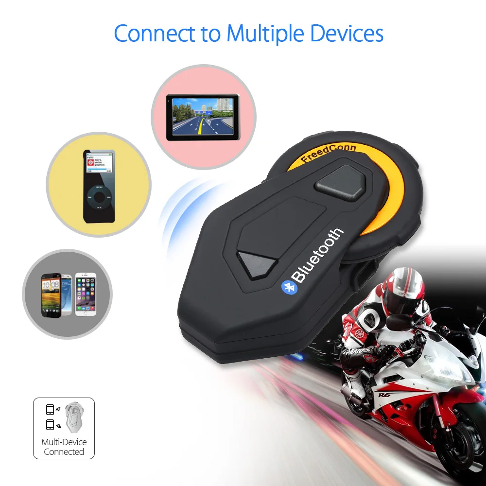 

FreedConn T-MAX Motorcycle Headset 6 Riders Moto Intercomunicador Motorbike Helmet Group Intercom FM Radio Bluetooth 4.1