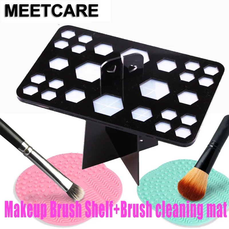 Newest Make Up Brushes Dry Rack And Cleansing Gel Pad Brush Stand