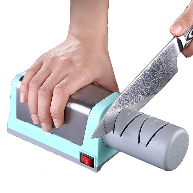 

Professional Electric Kitchen Knife Sharpener Sharpening Stone With 3 Stages Diamond Tungsten Steel Ceramic EU Plug