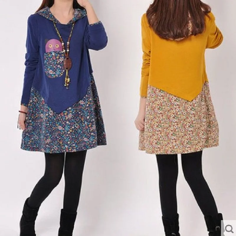 

autumn/spring maternity clothing maternity T shirts pregnancy women tees long sleeve hooded t shirts print patchwork S-5xl PDD