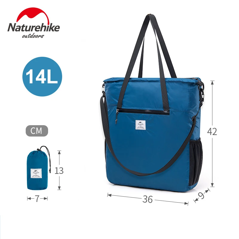 NatureHike новая уличная сумка мужская дорожная сумка женская сумка на плечо Ультралегкая упаковочная сумка для отдыха шоппинг многоразовые 14L 3 цвета - Цвет: Lake Blue