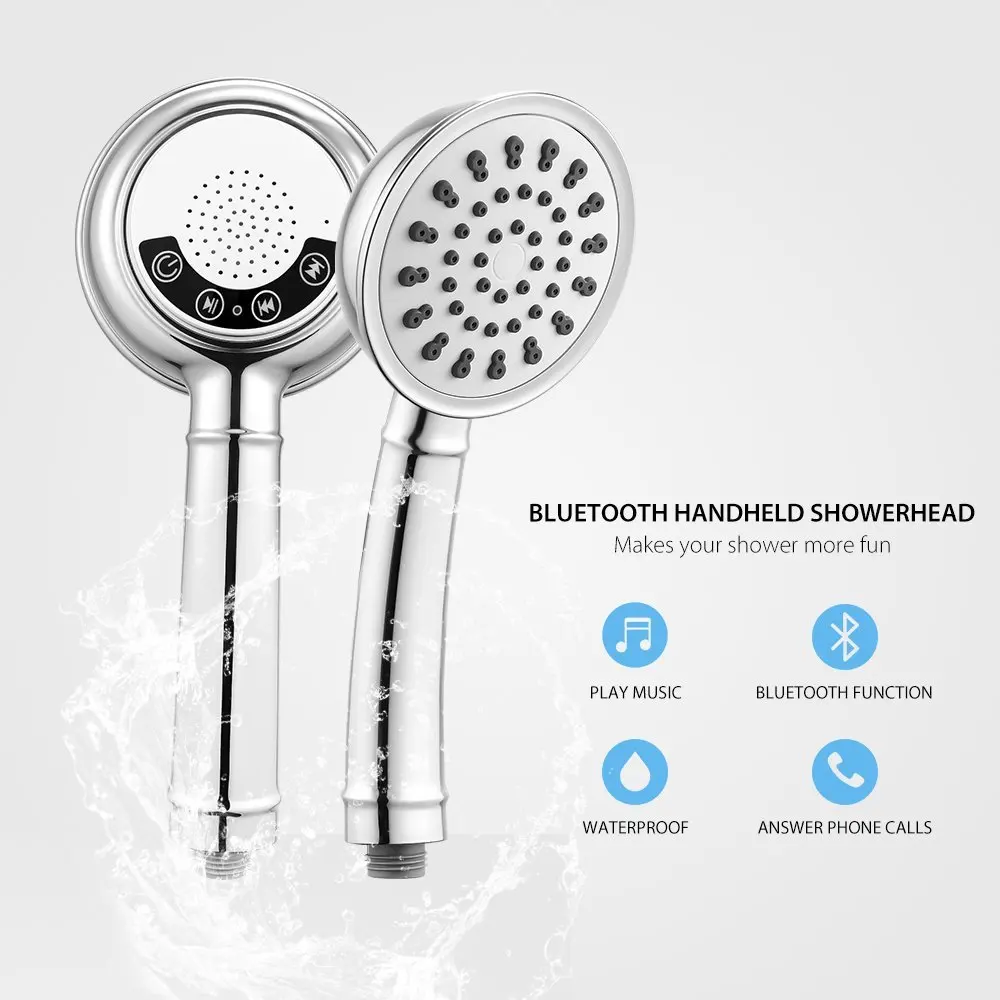 Answer Phone Calls Water Proof Music Handheld Shower ABS Chrome