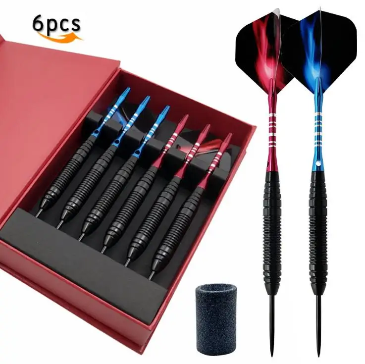 

6pcs high-end hard dart 22g needle Flights Multiple Styles Colorful Newly Dart Accessories with box Nice Dart suit Flights