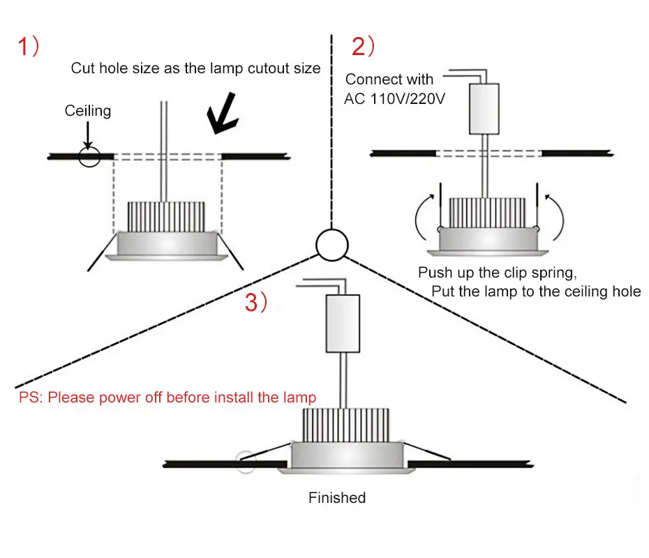 [DBF]Angle Adjustable 5W 9W 12W COB LED Recessed Downlight 3000K/4000K/6000K LED Ceiling Spot Light+AC85V-265V Driver Home Decor