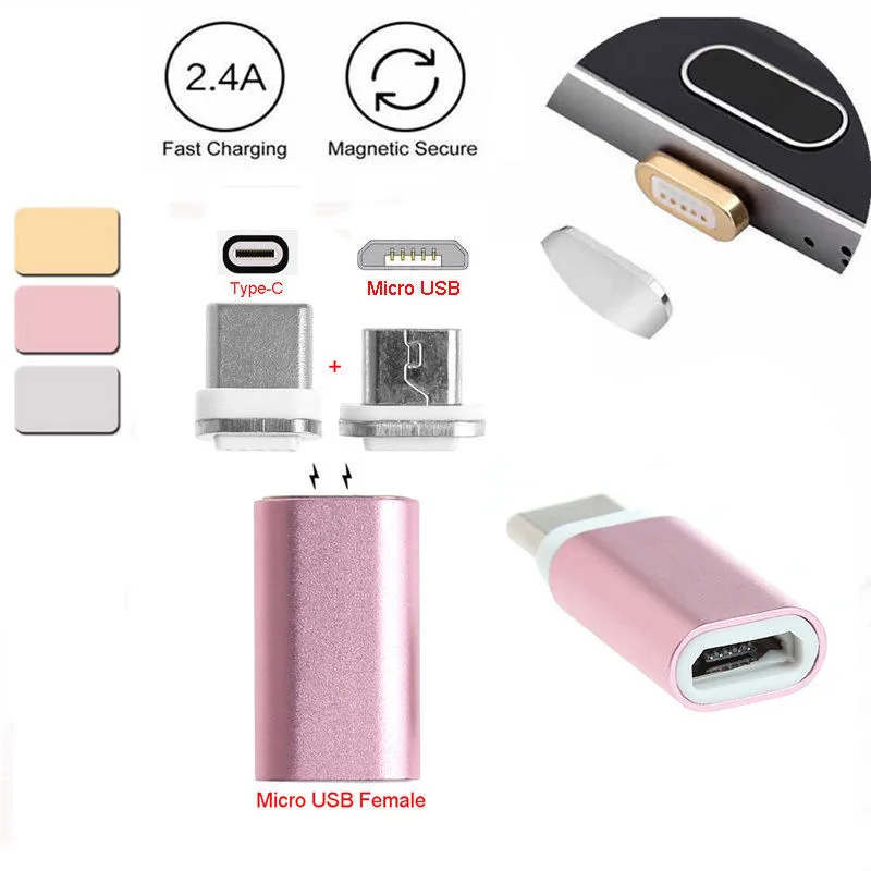 

Mayitr 2 In 1 Magnetic Micro USB Female To Type C Male Charger Adapter Converter For Huawei P9 P10 Mate 9 V8 LG G5 G6 V20