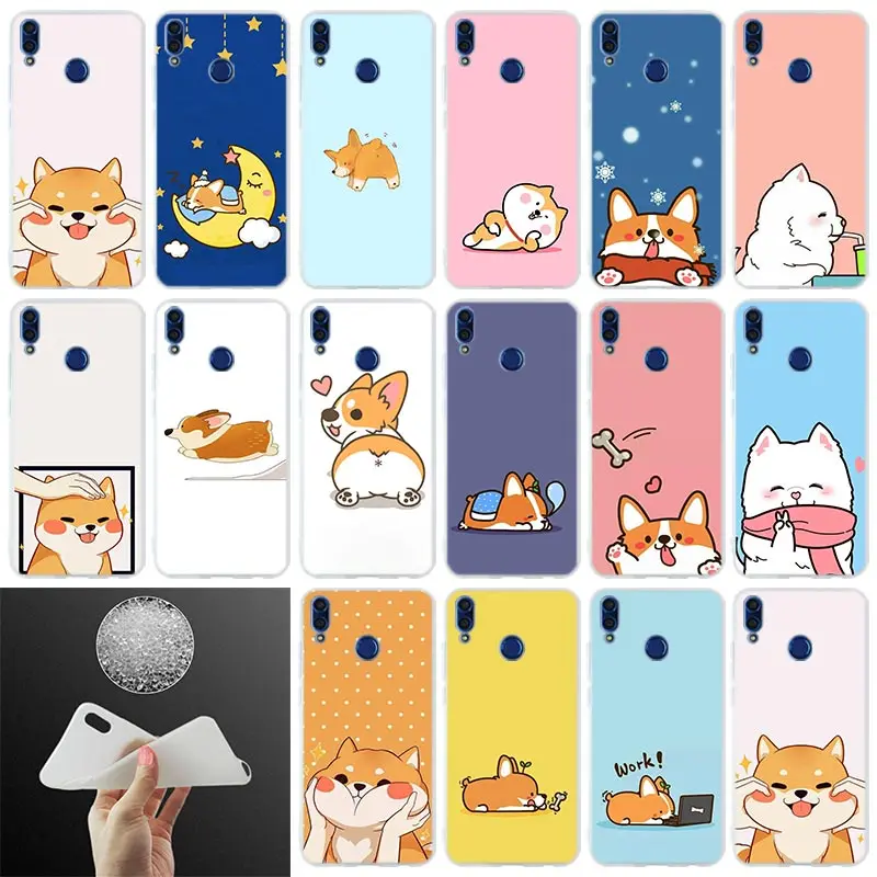 

Silicone Cover Phone Case cute shiba Corgi dog For Huawei Honor 10i 20 Pro 9X Lite 8a 8x max 8c 7x 7a pro 6x V20 Paly Soft