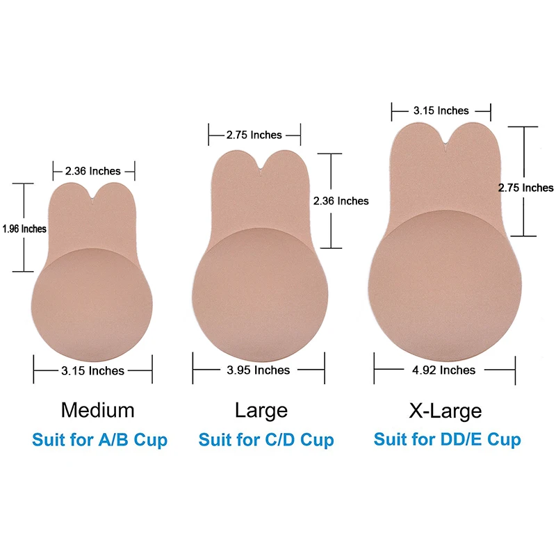 Женские бюстгальтеры пуш-ап, самоклеющиеся силиконовые Невидимые бюстгальтеры без бретелек, многоразовый липкий бюстгальтер для увеличения груди на Клейкой Ленте, Kawaii бюстгальтер «кролик», подушечки