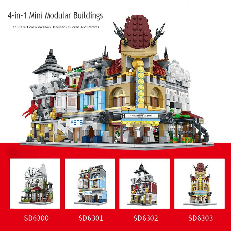 

Creator City Building Staeet View Series 4iN1 Compatible Toys For Children Educational Toys
