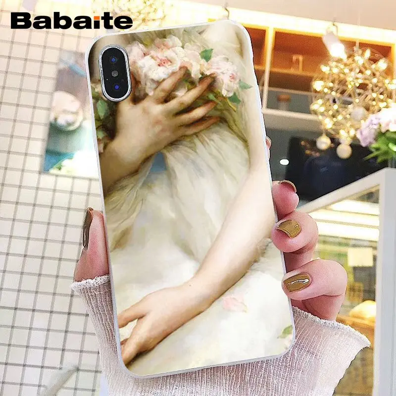 Young Woman Lady with Daisies roses Flower Art Painting 