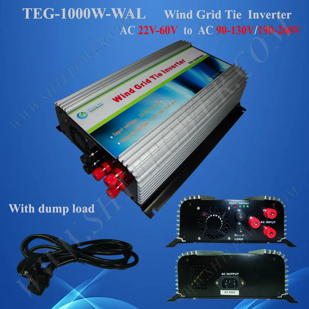 

1kw /1000w wind grid tie inverter build in controller 3phase input AC 22v-60v output.AC 90V-140V,190V-260V