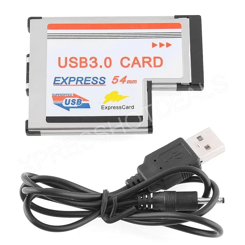 ExpressCard 54 мм 2 порта USB 3,0 5 Гбит/с адаптер для экспресс-карты ноутбук