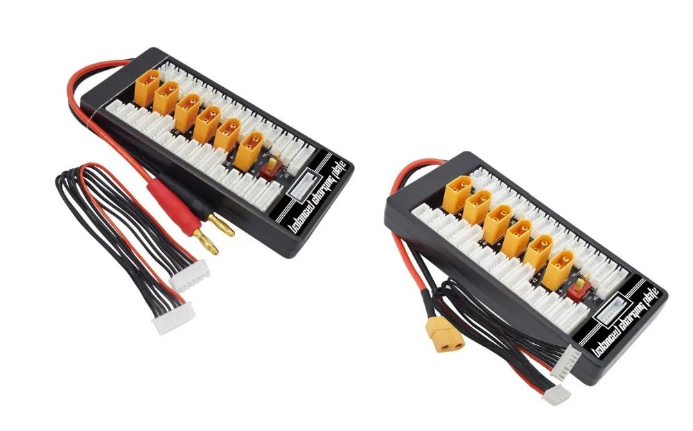 

HotRc High Quality 2S-6S XT60 Plug Parallel Charging Board Para Board XT60 Plug 4.0MM Bananer for Imax B6 B6AC B8 6 in 1