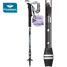 Pioneer Telescopic Trekking Poles Carbon Walking Stick Climbing Nordic Walking Cane Hiking Pole Ultralight Sticks 2Pcs/Lot koraman outdoor walking cane trekking pole telescopic ultralight hiking climbing stick carbon fiber stick fitness outdoor 1307