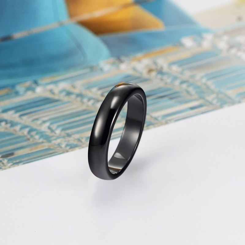 Керамических ювелирных изделий шириной 4 мм и 6 мм высшего качества красивый черный белый гладкий радиан керамическое кольцо для женщин Девушка Anillo