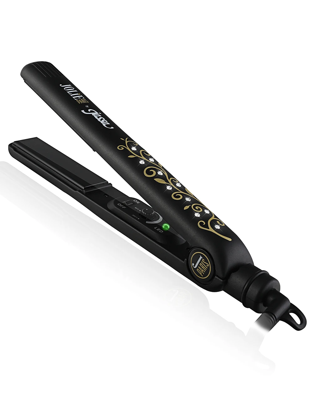 Home Hold Professional Hair Straightener Hair Flat Iron Straightening Ceramic Tourmaline Curling Iron With Diamond HT062Black