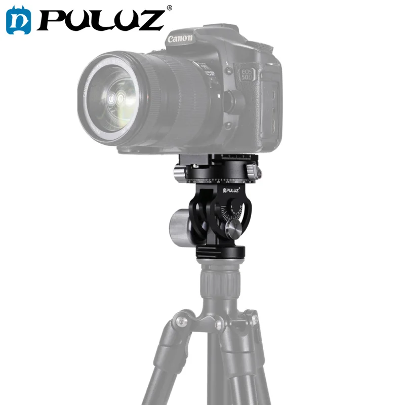 

PULUZ 2-Way Pan/Tilt Tripod Head Panoramic Photography Head with Quick Release Plate & 3 Bubble Level