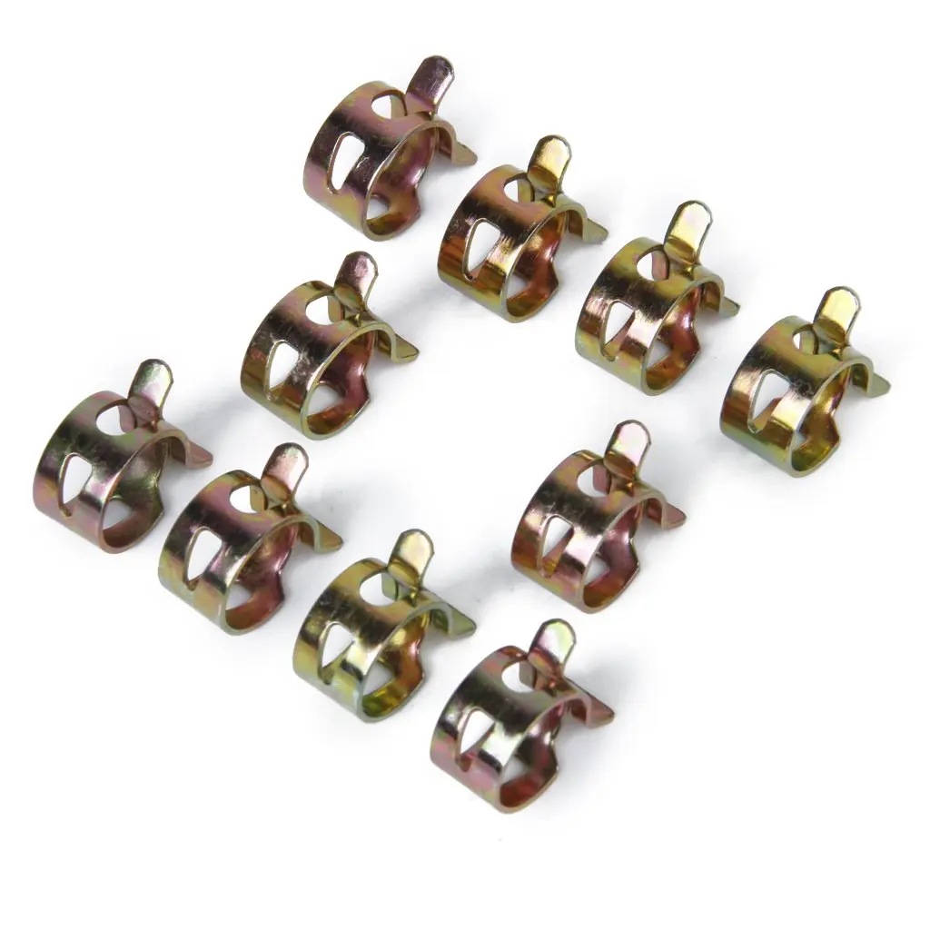 High Quality 10Pcs 6 to 15mm Spring Band Type Fuel Vacuum Silicone Pipe Tube Clamp Clipclamp