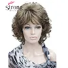 StrongBeauty Short Soft Shaggy Layered Full Synthetic Wig Brown Highlights Curly Women's Synthetic Wigs ► Photo 1/5