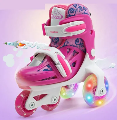 الاطفال الأطفال جميل مستقرة التوازن سباق التعرج مواز وامض الجليد تزلج الأسطوانة UNBreak الأحذية قابل للتعديل قابل للغسل لصبي فتاة