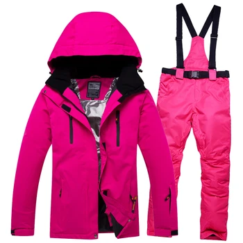 

Men + Women,Guarantee Authentic Ski Suit Jacket + Pants Waterproof Insulation Cotton Pad Snowboard 2018 Free Shipping