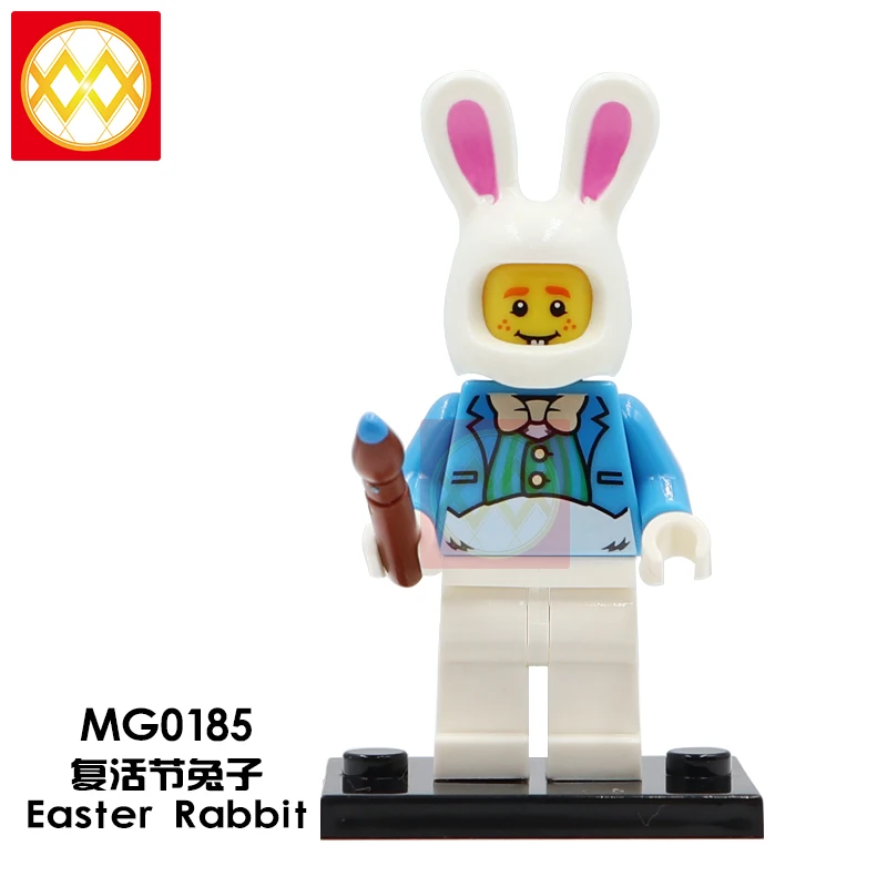 

Single MG0185 Easter Rabbit Unicorn Panda Pumping Series Stitch Buzz Lightyear Woody Forky Building Blocks Children Gift Toys