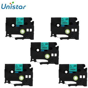 

Unistar 5pcs TZe-731 compatible Brother P touch Tape 12mm Black on Green Labels Ribbons TZ Tape TZe731