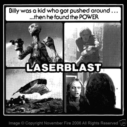 

Laserblast Alien Invasion MST3K Campy Star Wars Creature Feature Shirt NFT214 Free shipping Print T Shirt Mens Short Sleeve Hot