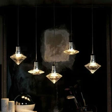 Art deco Colgante moderna Lámpara Colgante de cristal de vidrio transparente con cuerda g9 led Luces para Salón comedor Cocina Estudio bar cafe